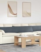 vidaXL Диван възглавници 2 pcs Тъмен сив 200 x 40 см Кордюрова тъкан