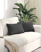 vidaXL Диван възглавници 2 pcs Тъмен сив 50 x 30 cm Кордюрова тъкан
