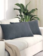 vidaXL Диван възглавници 2 pcs Тъмен сив 80 x 40 cm Кордюрова тъкан
