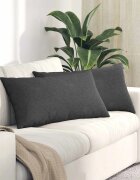 vidaXL Диван възглавници 2 pcs Тъмен сив 80 x 40 cm Кордюрова тъкан