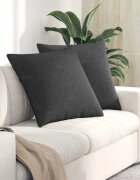 vidaXL Диван възглавници 2 pcs Тъмен сив 80 x 80 cm Кордюрова тъкан