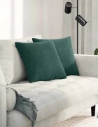 vidaXL Диван възглавници 2 pcs Тъмен зелен 45 x 45 cm Кордюрова тъкан