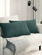 vidaXL Диван възглавници 2 pcs Тъмен зелен 80 x 40 cm Кордюрова тъкан
