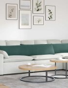 vidaXL Диван възглавници 2 pcs Тъмнозелено 200 x 40 см Кордюрова тъкан