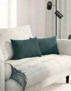 vidaXL Диван възглавници 2 pcs Тъмнозелено 50 x 30 cm Кордюрова тъкан