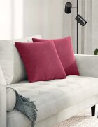 vidaXL Диван възглавници 2 pcs Виненочервен 45 x 45 cm Кордюрова тъкан
