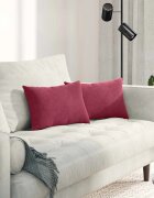 vidaXL Диван възглавници 2 pcs виненочервен 50 x 30 cm Кордюрова тъкан
