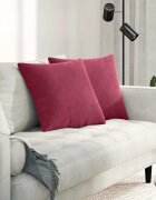 vidaXL Диван възглавници 2 pcs Виненочервен 50 x 50 cm Кордюрова тъкан