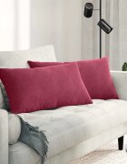 vidaXL Диван възглавници 2 pcs Виненочервен 80 x 40 cm Кордюрова тъкан