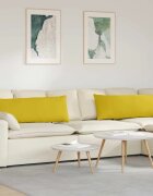 vidaXL Диван възглавници 2 pcs Жълто 120 x 40 cm Кордюрова тъкан