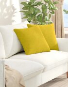 vidaXL Диван възглавници 2 pcs Жълто 45 x 45 cm Кордюрова тъкан