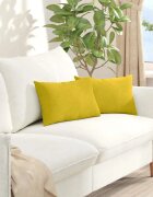 vidaXL Диван възглавници 2 pcs Жълто 50 x 30 cm Кордюрова тъкан