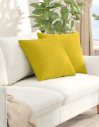 vidaXL Диван възглавници 2 pcs Жълто 50 x 50 cm Кордюрова тъкан