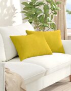 vidaXL Диван възглавници 2 pcs Жълто 60 x 40 cm Кордюрова тъкан