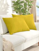 vidaXL Диван възглавници 2 pcs Жълто 70 x 50 cm Кордюрова тъкан