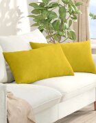 vidaXL Диван възглавници 2 pcs Жълто 80 x 40 cm Кордюрова тъкан