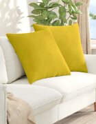 vidaXL Диван възглавници 2 pcs Жълто 80 x 80 cm Кордюрова тъкан