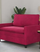 vidaXL Диван Виненочервен 126 x 81 x 875 см Кадифе