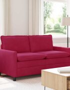 vidaXL Диван Виненочервен 156 x 81 x 875 см Кадифе