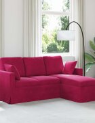 vidaXL Диван Виненочервен 178 x 134 x 80 см Кадифе