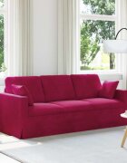 vidaXL Диван Виненочервен 198 x 78 x 80 см Кадифе
