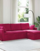vidaXL Диван Виненочервен 228 x 134 x 80 см Кадифе
