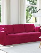 vidaXL Диван Виненочервен 228 x 78 x 80 см Кадифе