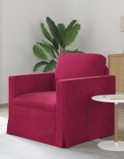 vidaXL Диван Виненочервен 78 x 78 x 80 см Кадифе