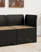 vidaXL Диван за градина за 1 с възглавница изглеждащ от ратан ПП