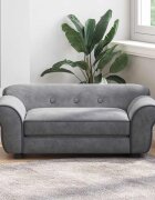 vidaXL Диван за кучета сив 72x45x30 см плюш