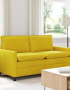 vidaXL Диван Жълто 156 x 81 x 875 см Кадифе