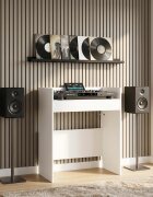 vidaXL DJ маса Бяло 102 x 45 x 102 см Инженерна дървесина