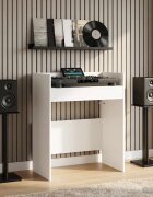 vidaXL DJ маса Бяло 82 x 45 x 102 см Инженерна дървесина