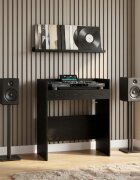 vidaXL DJ маса Черен дъб 102 x 45 x 102 см Инженерна дървесина