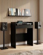 vidaXL DJ маса Черен дъб 82 x 45 x 102 см Инженерна дървесина