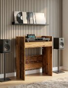 vidaXL DJ маса Дъбова дървесина 102 x 45 x 102 см Инженерна дървесина