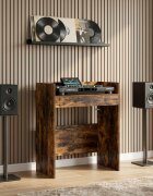 vidaXL DJ маса Опушен дъб 102 x 45 x 102 см Инженерна дървесина