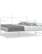 vidaXL Дневна спалня с багажник без матрак Бяла 107x203 cm Стомана
