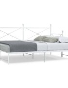 vidaXL Дневна спалня с багажник без матрак Бяла 75x190 cm Стомана