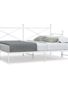 vidaXL Дневна спалня с багажник без матрак Бяла 90x200 cm Стомана