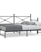 vidaXL Дневна спалня с багажник без матрак Черно 90x190 cm Стомана