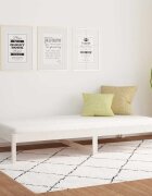 vidaXL Дневно легло без матрак бял 90x200 см борово дърво масив