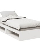 vidaXL Дневно легло без матрак бяло 75x190 cm масивна дървесина бор