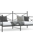 vidaXL Дневно легло без матрак Черно 100x200 cm Стомана