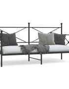 vidaXL Дневно легло без матрак Черно 90x200 cm Стомана