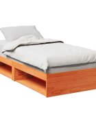 vidaXL Дневно легло без матрак Восъчно кафяво 75x190 cm бор масив