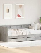 vidaXL Дневно легло с чекмедже Сив 90 x 200 cm Инженерна дървесина