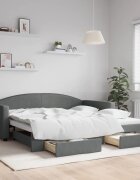 vidaXL Дневно легло с уширение и чекмеджета без матрак 100x200 см