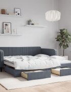 vidaXL Дневно легло с уширение и чекмеджета без матрак 100x200 см