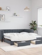 vidaXL Дневно легло с уширение и чекмеджета без матрак 100x200 см